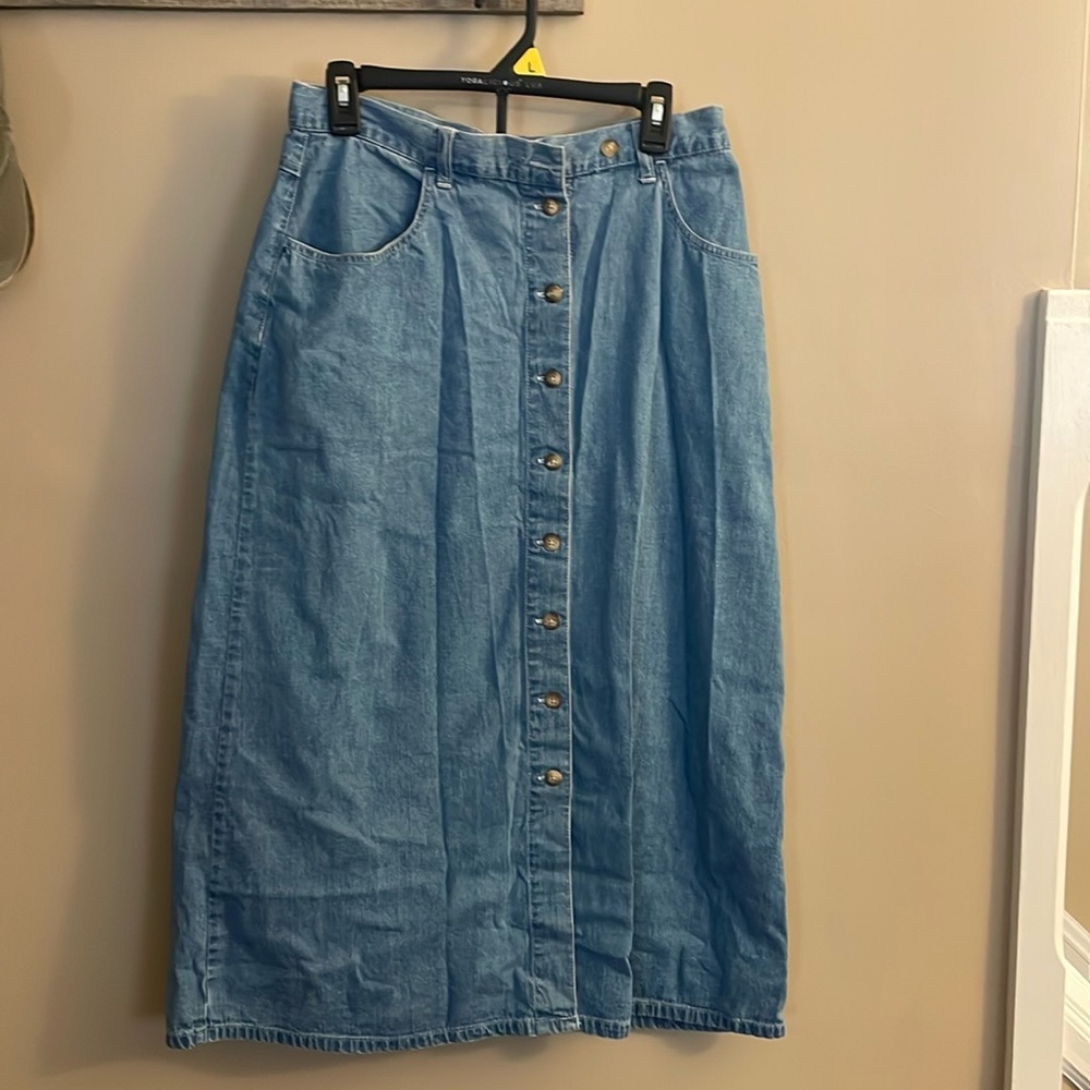 Vintage Eddie Bauer Jean Button Up Skirt